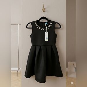 Girls' Black Jewel Neck Party Dress brand Blubyblu